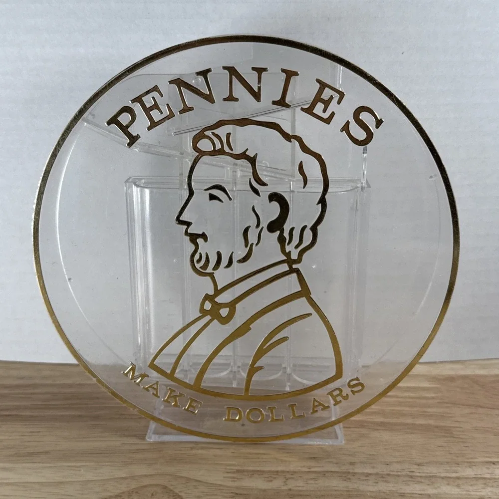 Vintage Plastic Coin Shaped Manual Coin Sorter 